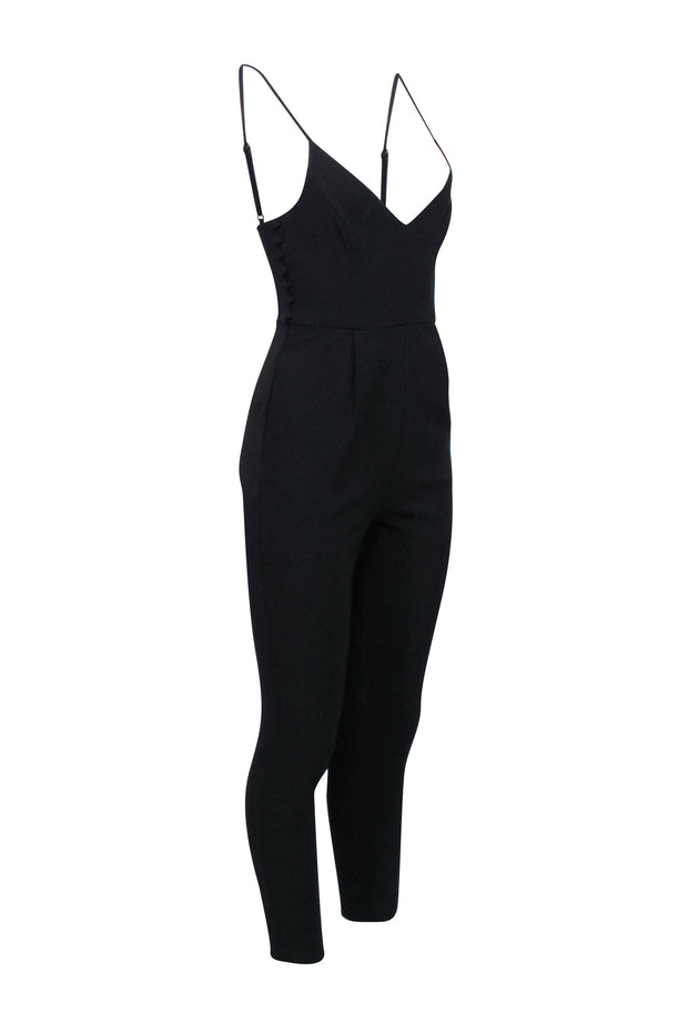 Current Boutique-Lovers + Friends - Black Sleeveless Button Detail Jumpsuit Sz XS