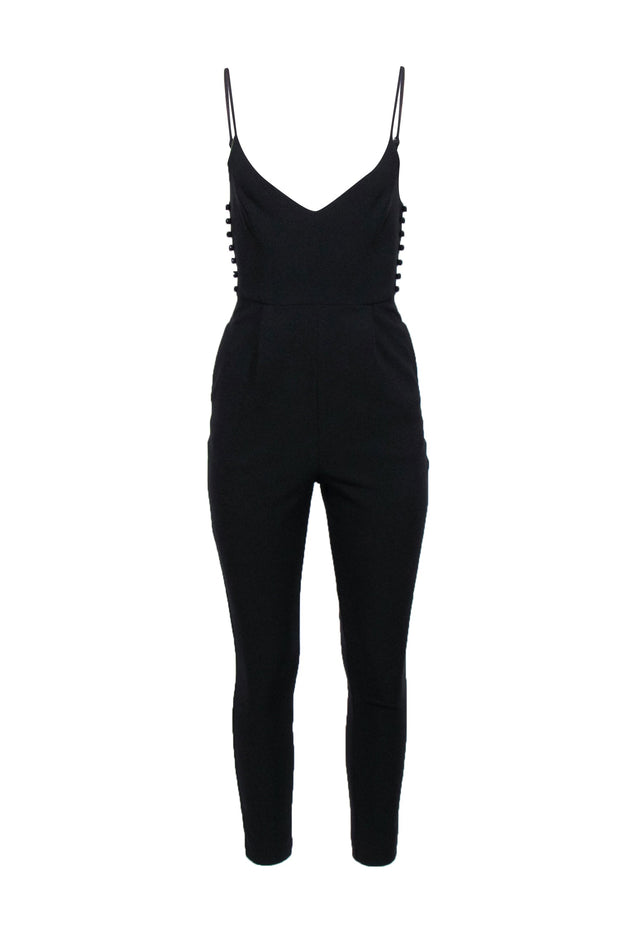 Current Boutique-Lovers + Friends - Black Sleeveless Button Detail Jumpsuit Sz XS