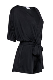 Current Boutique-Lovers + Friends - Black Wrap Bodice Romper Sz XS