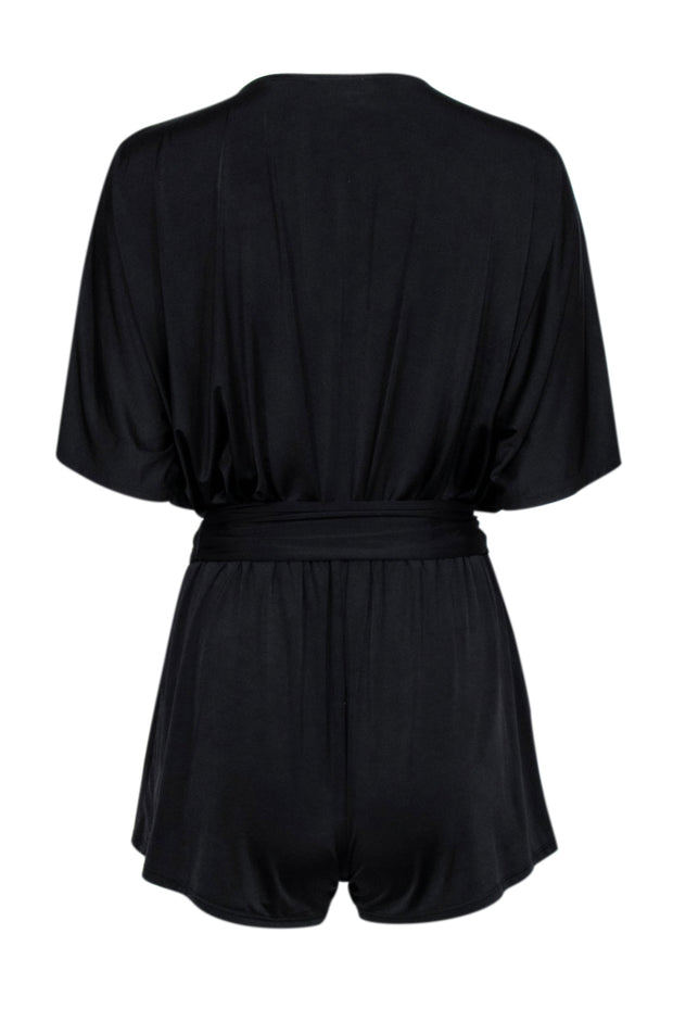 Current Boutique-Lovers + Friends - Black Wrap Bodice Romper Sz XS