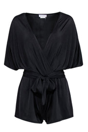 Current Boutique-Lovers + Friends - Black Wrap Bodice Romper Sz XS