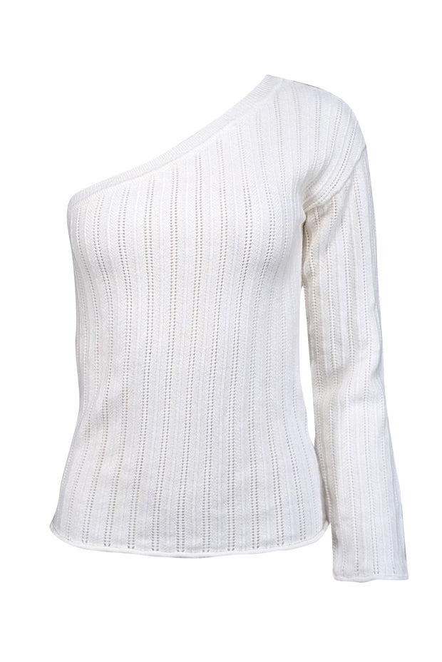 Current Boutique-Lovers + Friends - Ivory Knit One Shoulder Sweater Sz S