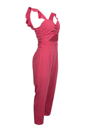 Current Boutique-Lovers + Friends - Pink Ruched Front Sleeveless Jumpsuit Sz S