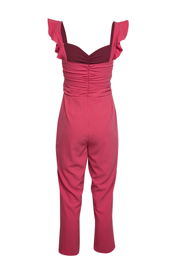 Current Boutique-Lovers + Friends - Pink Ruched Front Sleeveless Jumpsuit Sz S