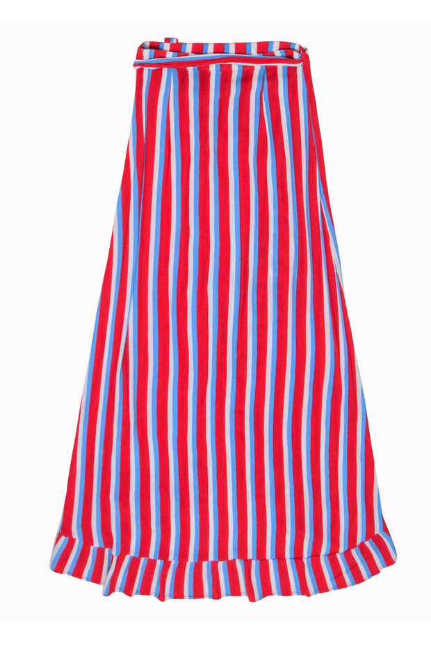 Current Boutique-Lovers & Friends - Red, White & Blue Stripe Wrap Maxi Skirt Sz S