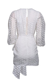 Current Boutique-Lovers + Friends - White Polka Dot Textured Semi-Sheer Dress Sz XXS