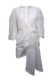 Current Boutique-Lovers + Friends - White Polka Dot Textured Semi-Sheer Dress Sz XXS