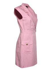 Current Boutique-Luisa Spagnoli - Pink Sleeveless Wrap Mini Dress Sz S