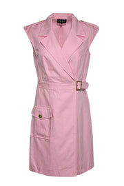 Current Boutique-Luisa Spagnoli - Pink Sleeveless Wrap Mini Dress Sz S