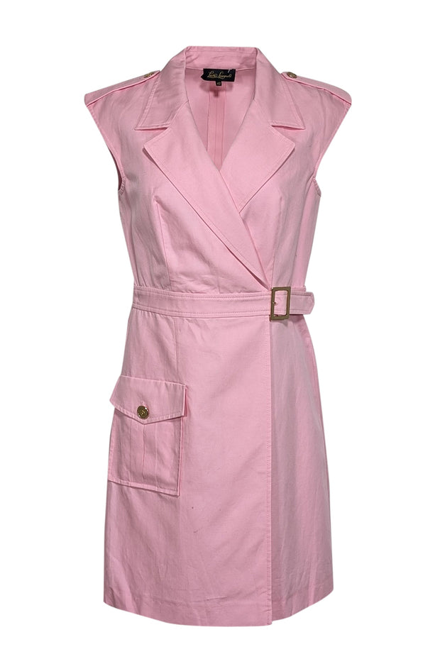 Current Boutique-Luisa Spagnoli - Pink Sleeveless Wrap Mini Dress Sz S