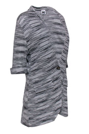 Current Boutique-M Missoni - Black & White Knit Print Single Button Short Sleeve Jacket Sz M