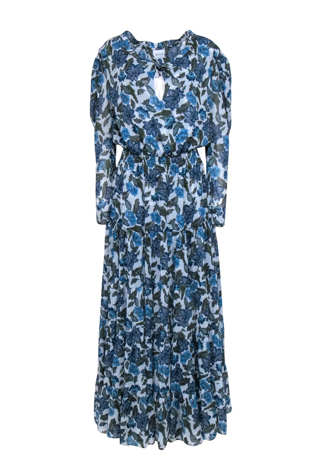 Current Boutique-MISA Los Angeles - Blue, Green, & White Floral Print Maxi Dress Sz M