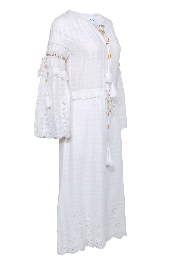 Current Boutique-MISA Los Angeles - White Cotton Long Sleeve Maxi Dress Sz XS