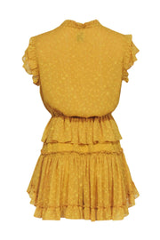 Current Boutique-MISA Los Angeles - Yellow Textured Ruffle Short Sleeve Dress Sz S