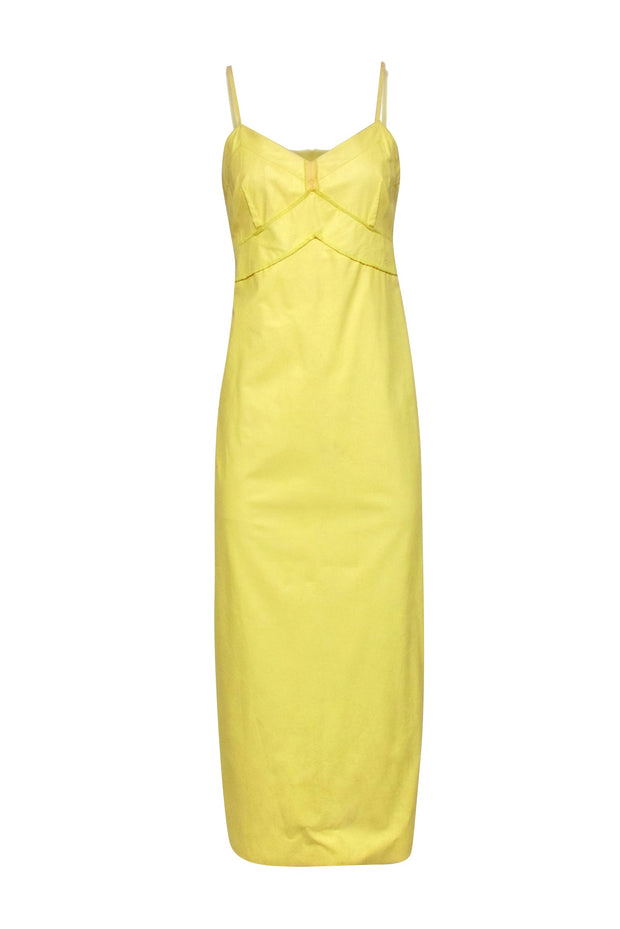 Current Boutique-MM6 Maison Martin Margiela - Yellow Faux Leather Maxi Dress Sz 8