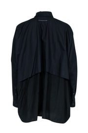 Current Boutique-MM6 Mason Margiela - Black Long Sleeve Double Layer Button Down Shirt Sz M