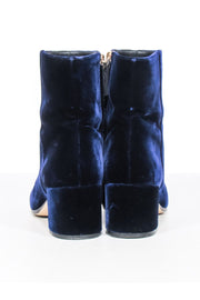 Current Boutique-M. Gemi - Navy Velvet Block Heel Booties Sz 7.5