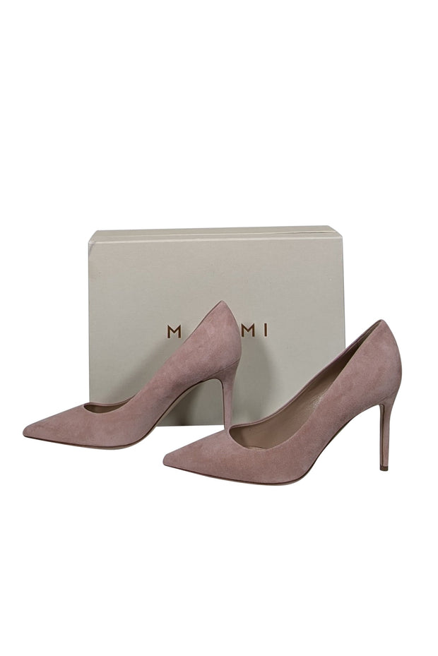 Current Boutique-M. Gemi - Pink Suede Pointed Toe Pumps Sz 7.5