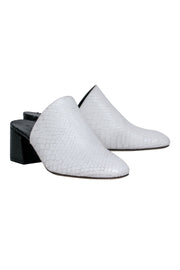 Current Boutique-M. Gemi - White & Black Snake Textured Mule Shoes Sz 10