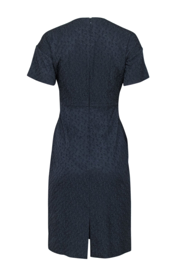 Current Boutique-M.M. LaFleur - Navy Vine Jacquard Short Sleeve Dress Sz 0