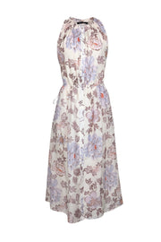 Current Boutique-Magali Pascal - Light Pink Sleeveless Floral Print Button Down Maxi Dress Sz XS