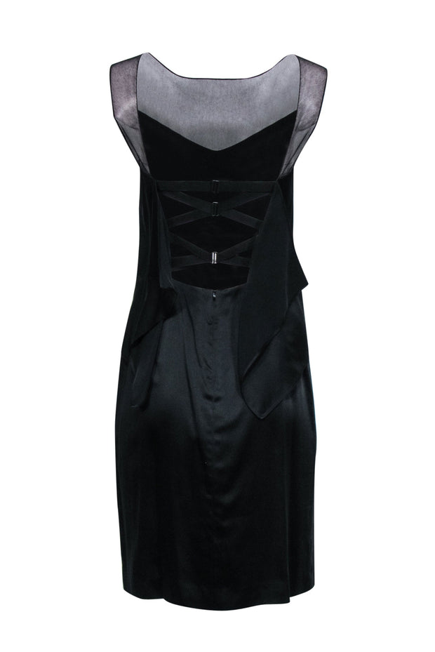 Current Boutique-Maison Martin Margiela - Black Silk Blend Sleeveless Strappy Back Dress Sz 6