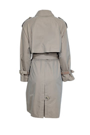 Current Boutique-Maje - Beige Double Breasted Trench Coat w/ Leather Trims Sz S