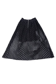 Current Boutique-Maje - Black Cutout Flared Midi Skirt Sz 4