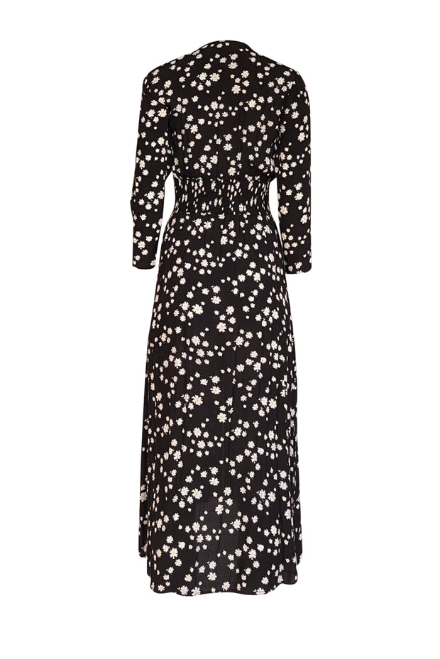 Current Boutique-Maje - Black Daisy Print Midi Dress Sz 6