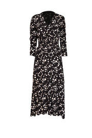 Current Boutique-Maje - Black Daisy Print Midi Dress Sz 6