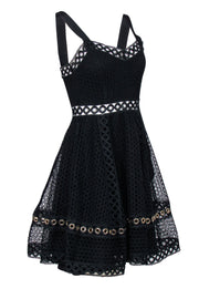 Current Boutique-Maje - Black Eyelet Sleeveless "Ravi" Dress Sz M