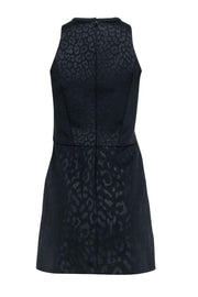 Current Boutique-Maje - Black Leopard Print Scuba Knit Dress w/ Keyhole Neckline Sz 4