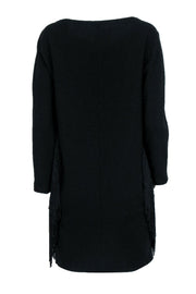 Current Boutique-Maje - Black Shift Dress w/ Fringe Sleeves Sz L