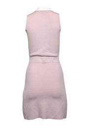 Current Boutique-Maje - Pink & Ivory Sleeveless Button Front Knit Dress Sz 4