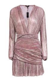 Current Boutique-Maje - Pink & Rose Gold Textured Mini Dress Sz 8