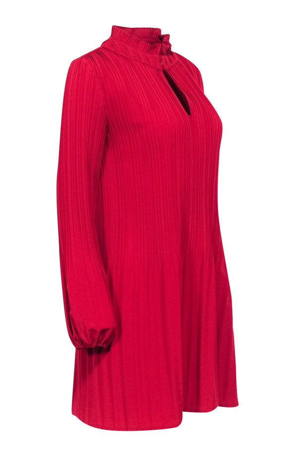 Current Boutique-Maje - Red Long Sleeve Pleated Mini Dress Sz 6