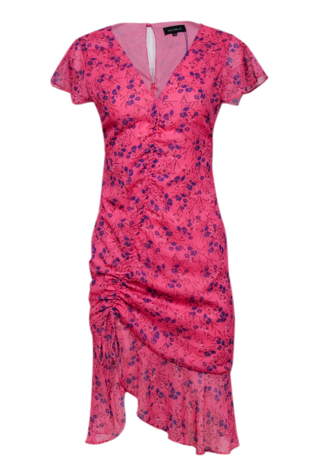 Current Boutique-Majorelle - Pink w/ Purple Floral Print Midi Dress Sz S