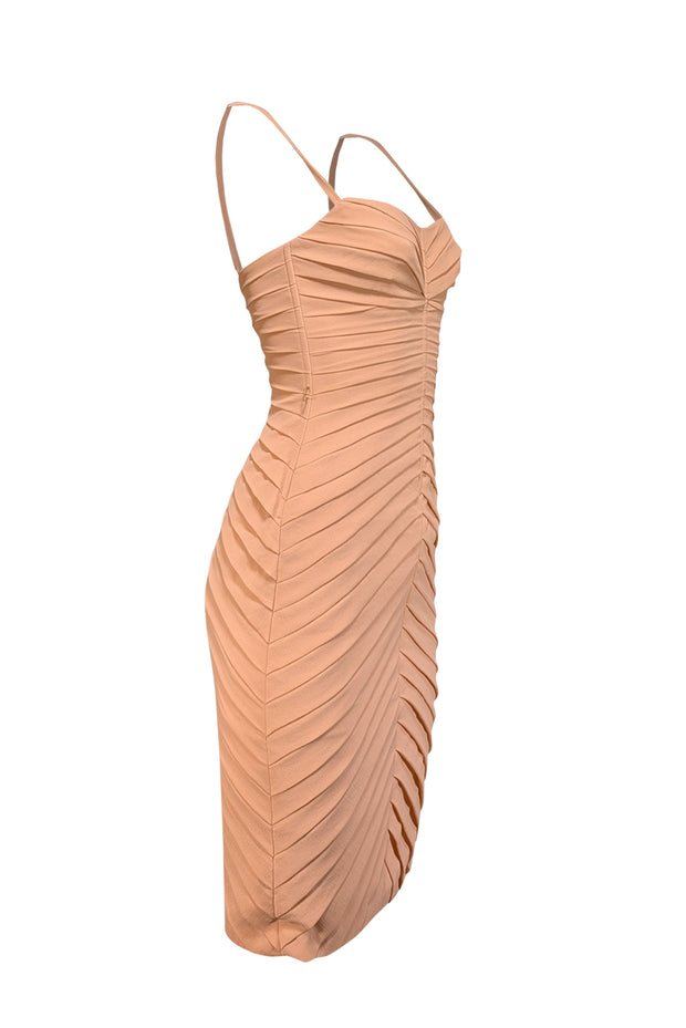 Current Boutique-Mandalay - Blush Pink Pintuck Pleat Sleeveless Dress w/ Belt Sz 4