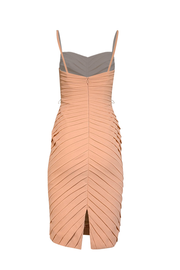 Current Boutique-Mandalay - Blush Pink Pintuck Pleat Sleeveless Dress w/ Belt Sz 4