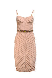 Current Boutique-Mandalay - Blush Pink Pintuck Pleat Sleeveless Dress w/ Belt Sz 4