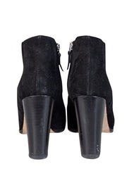 Current Boutique-Manolo Blahnik - Black Suede Inner Ankle Zipper Short Boots Sz 10