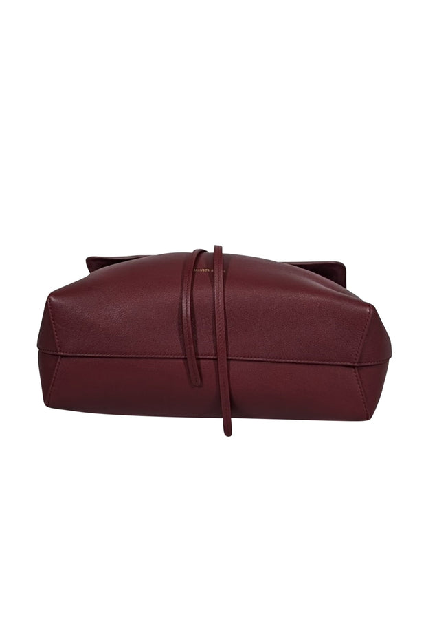 Current Boutique-Mansur Gavriel - Wine Red Pebbled Leather Shoulder Bag