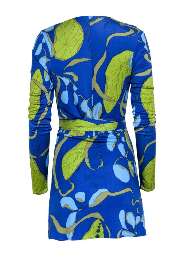 Current Boutique-Mara Hoffman - Blue & Green Print Mini Dress Sz S