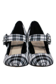 Current Boutique-Marc Fisher - Black & White Plaid Mary-Jane Pumps w/ Buckle Closure Sz 7.5