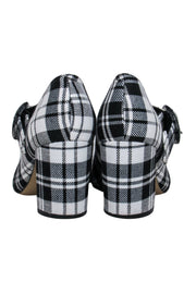 Current Boutique-Marc Fisher - Black & White Plaid Mary-Jane Pumps w/ Buckle Closure Sz 7.5