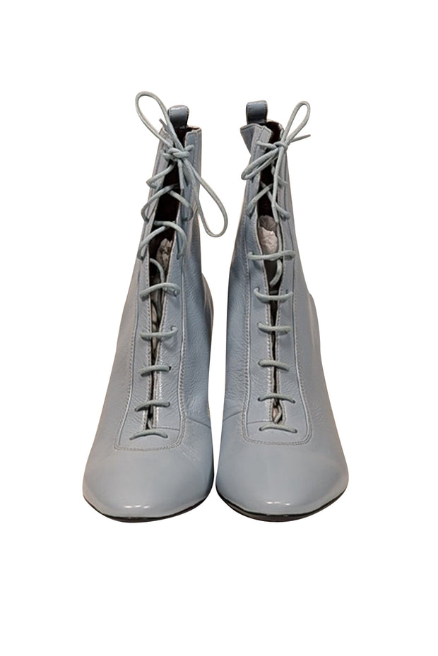 Current Boutique-Marc Jacobs - Baby Blue Leather Victorian Style Short Boots Sz 10