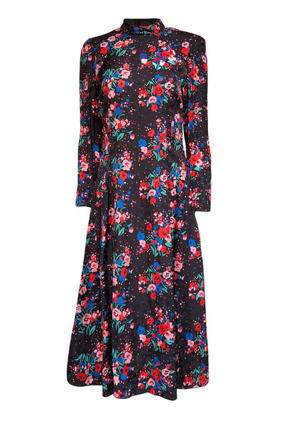 Current Boutique-Marc Jacobs - Black & Multicolor Floral Print Dress w/ Beaded Sequin Accents Sz 6