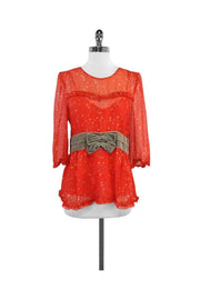 Current Boutique-Marc Jacobs - Red Floral Print Silk Top Sz 8