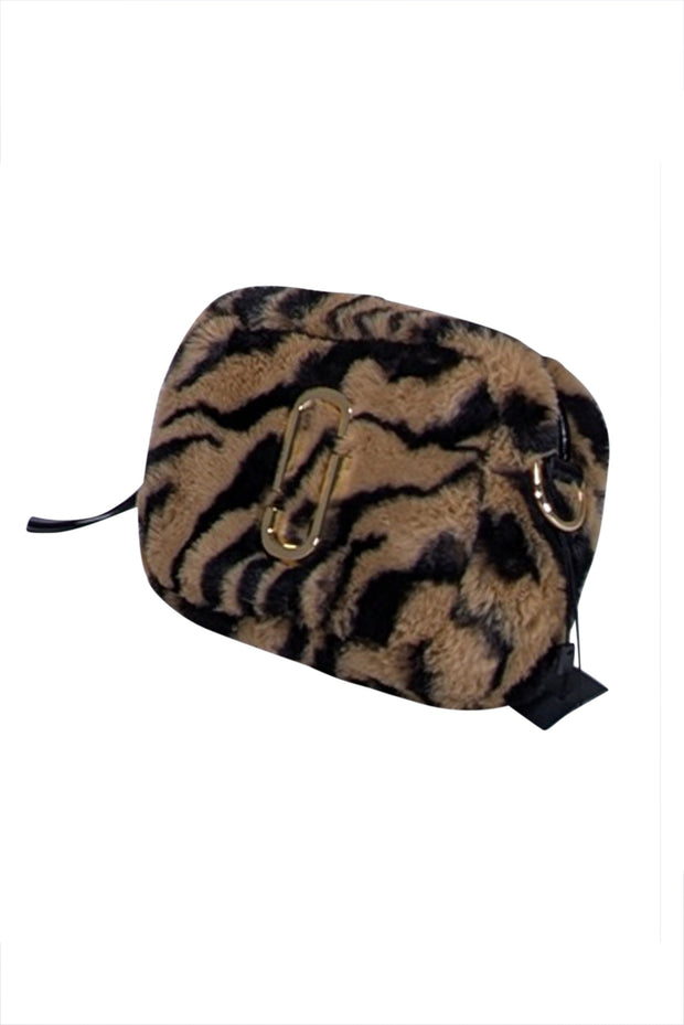 Current Boutique-Marc Jacobs - Tan & Black Animal Print Faux Fur Snapshot Shoulder Bag