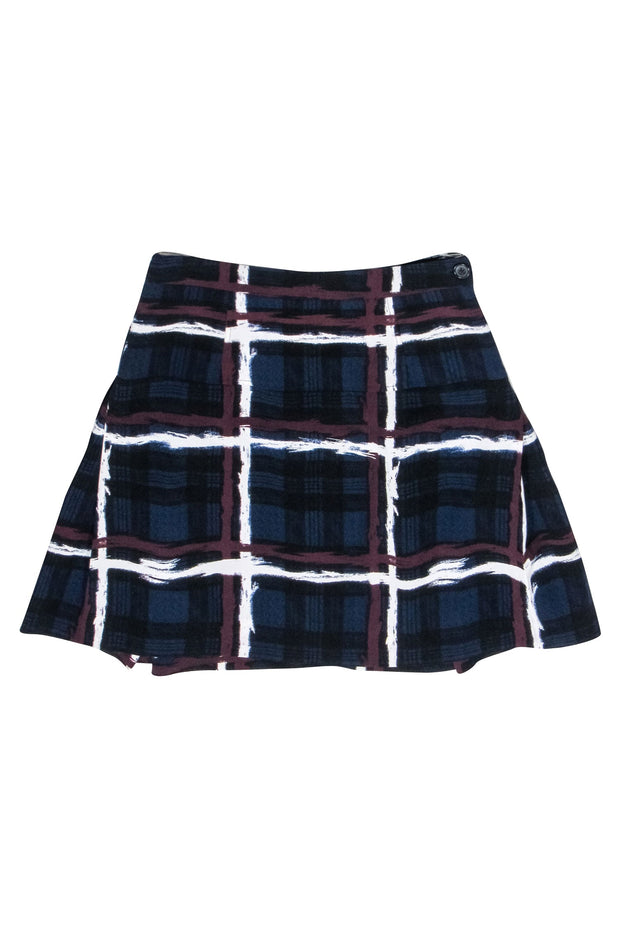 Current Boutique-Marc by Marc Jacobs - Navy, Maroon, & Black Plaid Print Skirt Sz 2